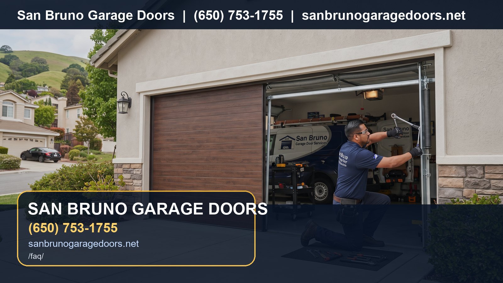 San Bruno Garage Door FAQ branded visual