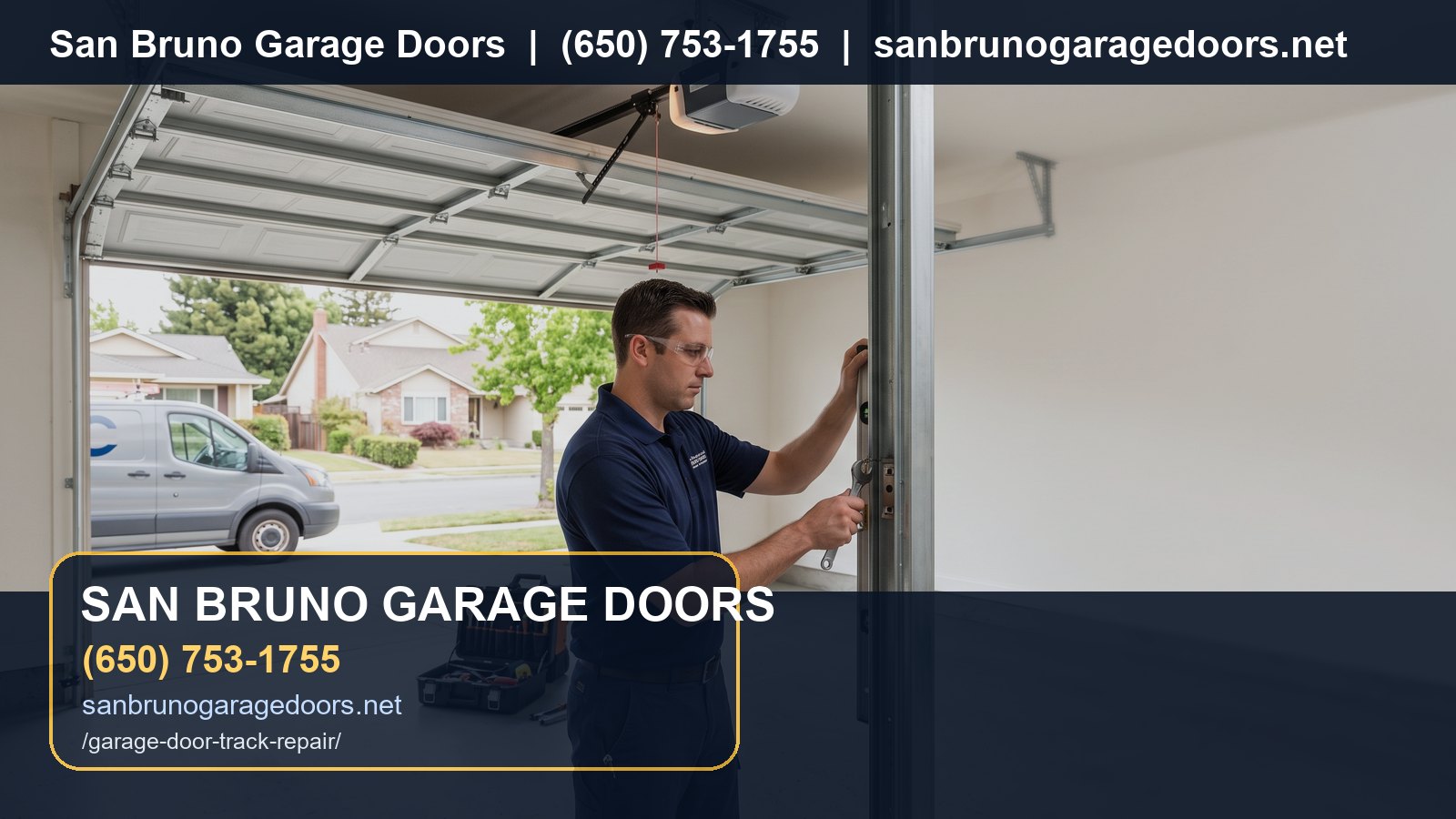 Garage Door Track Repair San Bruno branded visual