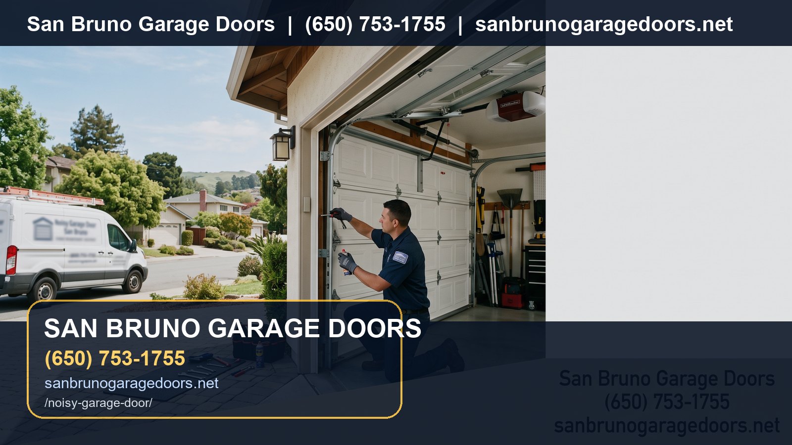 Noisy Garage Door San Bruno branded visual
