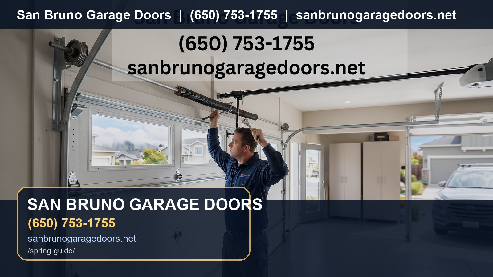 Garage Door Spring Guide San Bruno branded visual